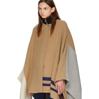 Shop Chloé Chloe Brown Turtleneck Poncho In 26a Worn Br