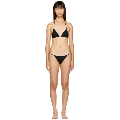 Shop Stella Mccartney Black 90s Side Tie Bikini In 200 Black