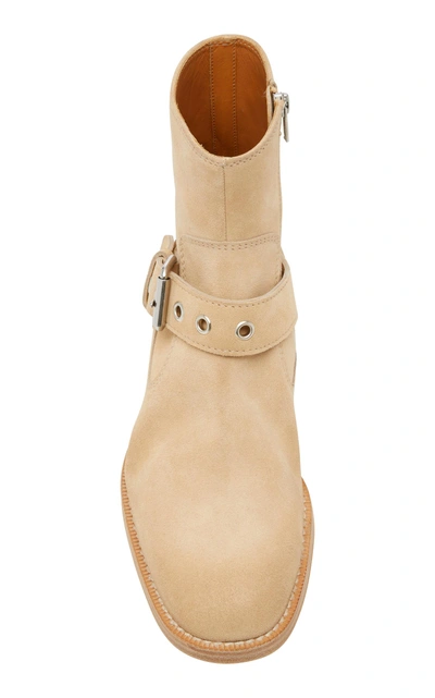 Shop Maison Margiela Tall Buckled Ankle Boots In Neutral