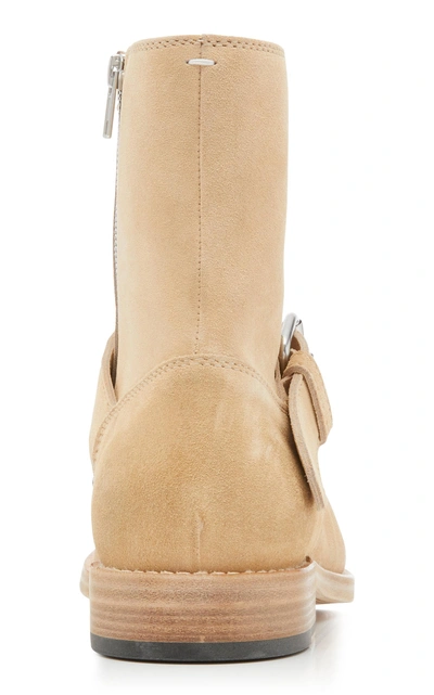 Shop Maison Margiela Tall Buckled Ankle Boots In Neutral