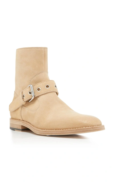 Shop Maison Margiela Tall Buckled Ankle Boots In Neutral