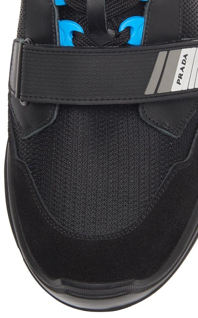 Shop Prada Velcro Work Sneakers In Black