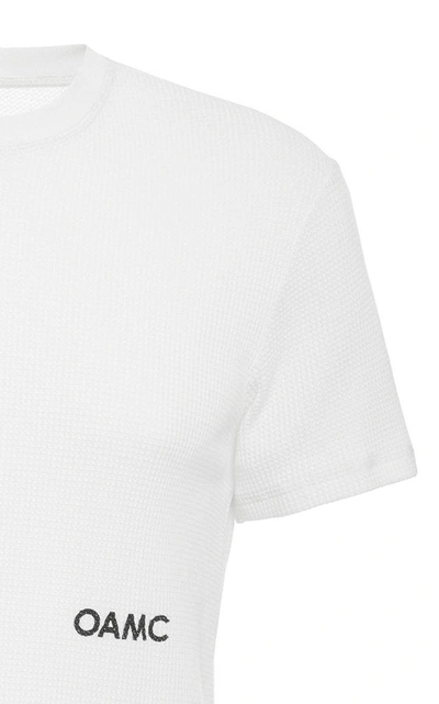 Shop Oamc Waffle Logo T-shirt In White