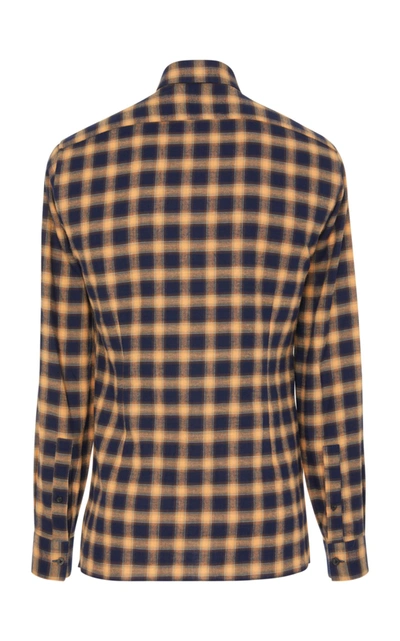 Shop Lanvin Checked Cotton-twill Shirt In Plaid