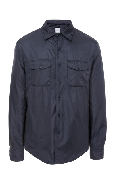 Shop Aspesi Technical Snap Shirt Jacket In Blue