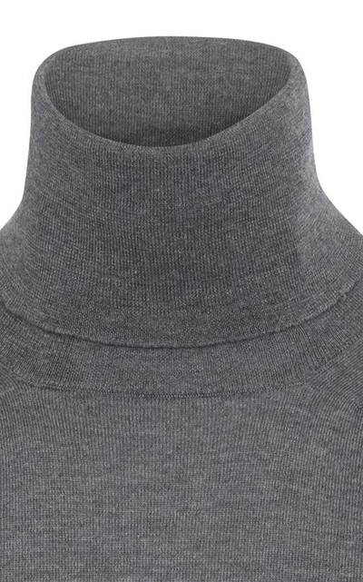 Shop Eidos Merino Wool And Cashmere Turtleneck Sweater In Grey