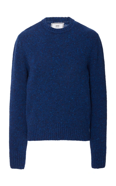 Shop Ami Alexandre Mattiussi Donegal Crewneck Sweater In Blue