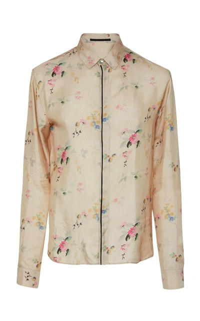 Shop Haider Ackermann Floral-print Long Sleeve Shirt