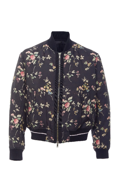 Shop Haider Ackermann Floral-print Shell Bomber Jacket In Black