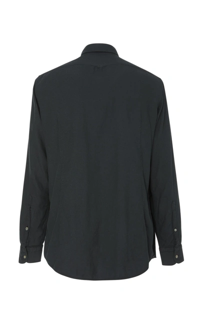 Shop Massimo Alba Spread Collar Button-up Shirt In Grey