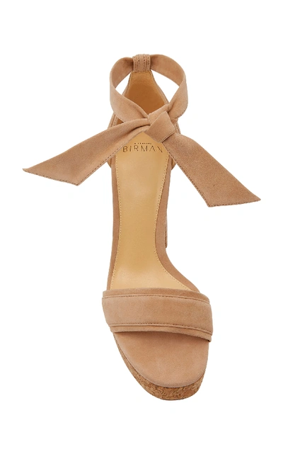 Shop Alexandre Birman Celine Platform Suede Sandals In Neutral