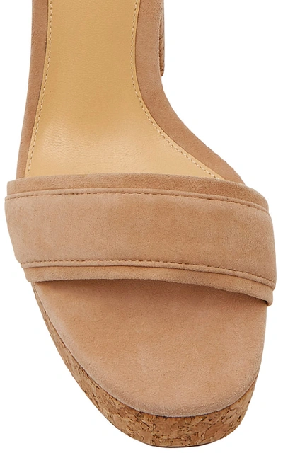 Shop Alexandre Birman Celine Platform Suede Sandals In Neutral