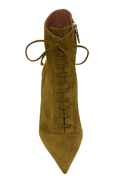 Shop Tabitha Simmons Emmet Suede Ankle Boots In Green