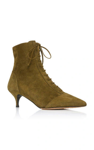 Shop Tabitha Simmons Emmet Suede Ankle Boots In Green