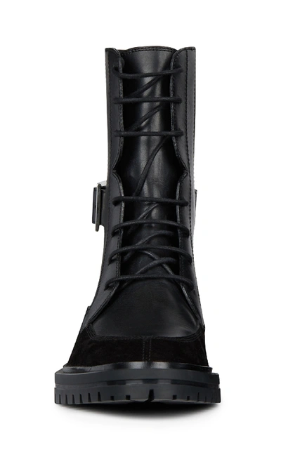 Shop Givenchy Aviator Leather And Suede Lace-up Boots In Black