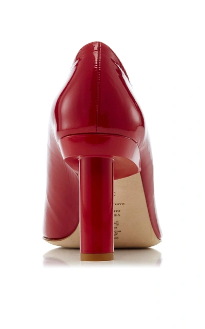 Shop Tibi Zo Glossed Leather Pumps In Red