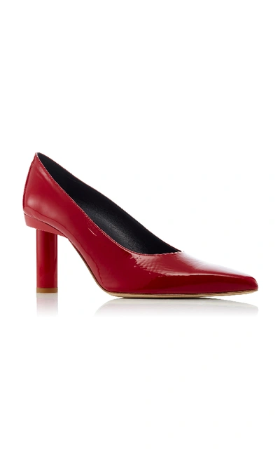 Shop Tibi Zo Glossed Leather Pumps In Red