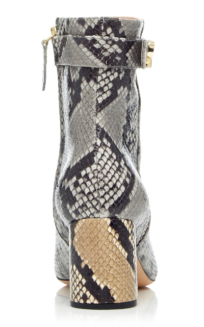 Shop Rochas Embossed Python Booties