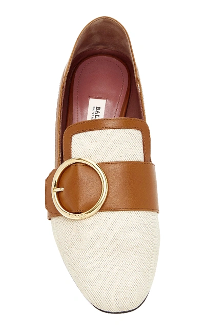 Shop Bally Lottie Linen And Cotton Slippers In Neutral