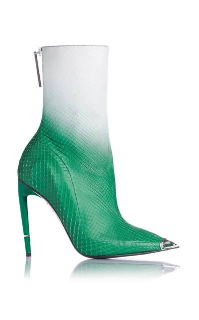 Shop Taro Ishida Izanami Gradient Bootie In Green