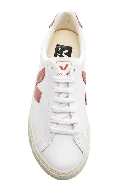 Shop Veja Espar Logo Leather Sneaker In White