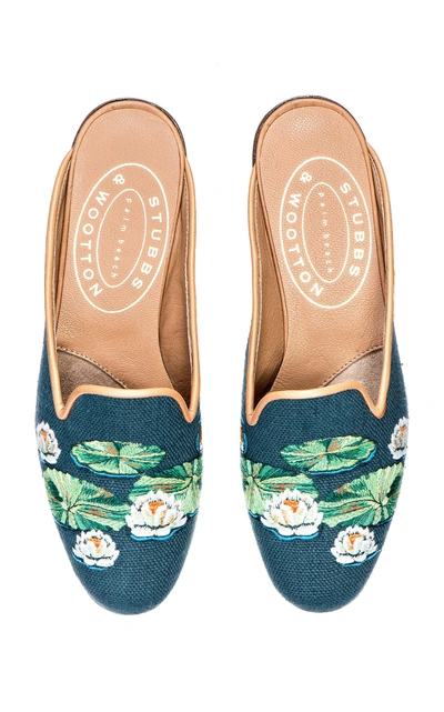 Shop Stubbs & Wootton Pond Green Mule In Blue