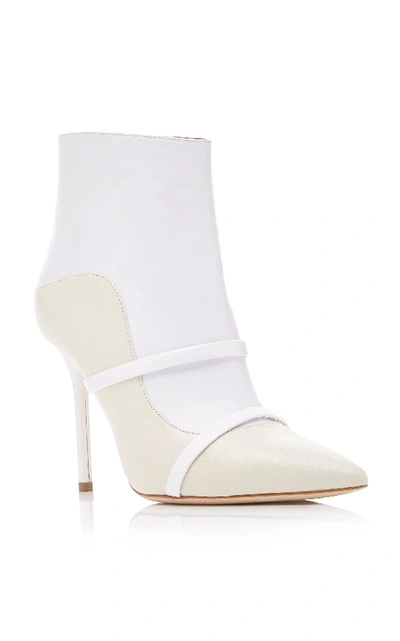Shop Malone Souliers Madison Leather Ankle Boots In White