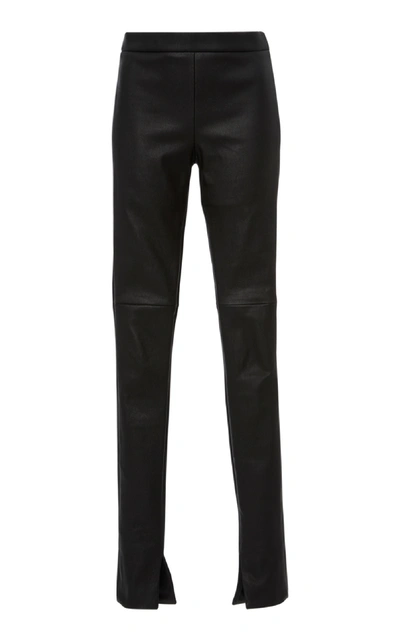 Shop Akris Leather Trouser In Black