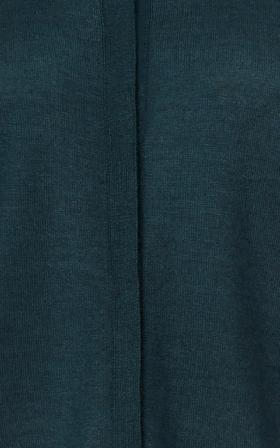 Shop Akris Cashmere Silk Knit Cardigan In Blue