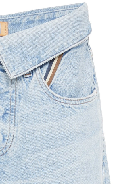 Shop Jean Atelier Flip Top High-rise Boyfriend Jeans In Blue