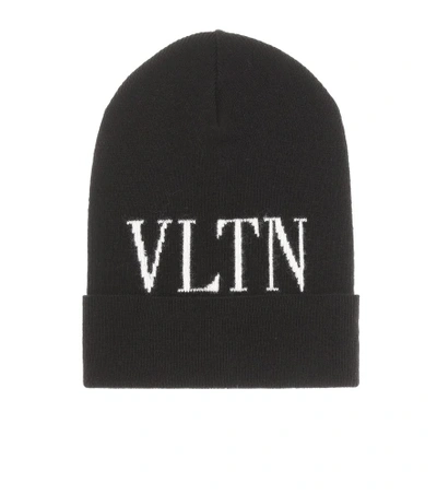 Shop Valentino Wool And Cashmere-blend Beanie In Black