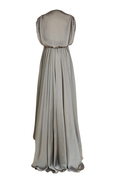 Shop Lana Mueller Zwena Draped Gown In Grey