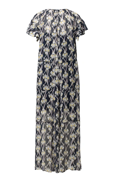 Shop Dorothee Schumacher Georgette Maxi Ruffle Dress In Print