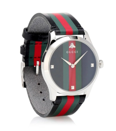 Shop Gucci G-timeless Watch In Black