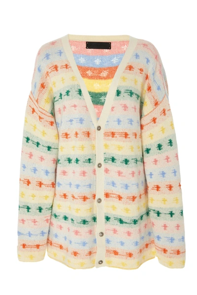 Shop The Elder Statesman Fireside Cashmere Cardigan In Stripe