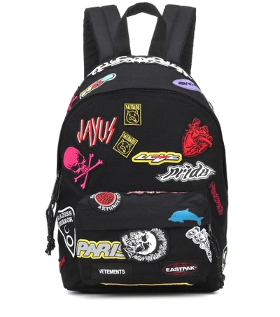 Shop Vetements X Eastpak® Mini Embroidered Sticker Backpack In Black