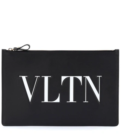 Shop Valentino Vltn Leather Pouch In Female
