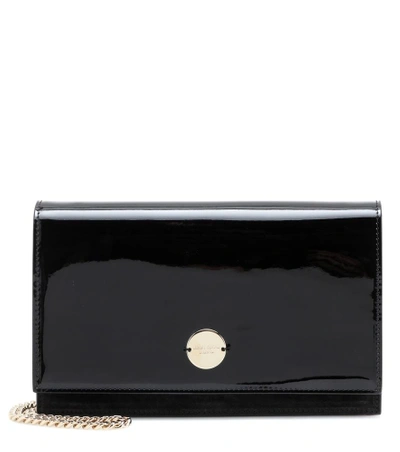 Shop Jimmy Choo Florence Patent Leather Clutch In Black
