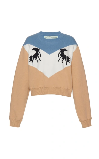 Shop Off-white Horse Crewneck Sweater In Neutral