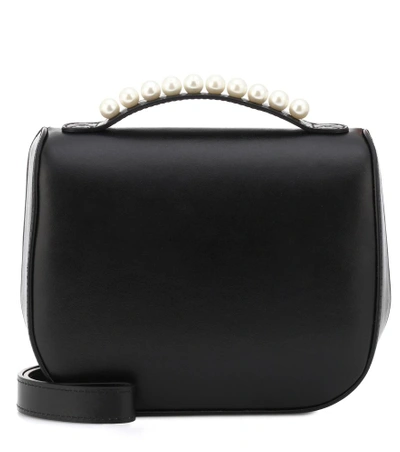Shop Simone Rocha Embellished Leather Shoulder Bag In Black