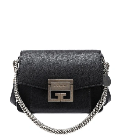 Shop Givenchy Mini Gv3 Leather Shoulder Bag In Black