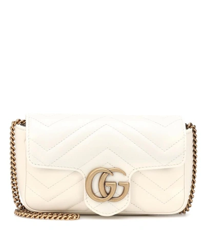Shop Gucci Gg Marmont Super Mini Shoulder Bag In White