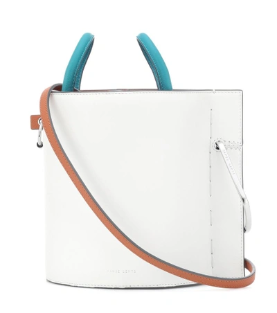 Shop Danse Lente Bobbi Leather Bucket Bag In White