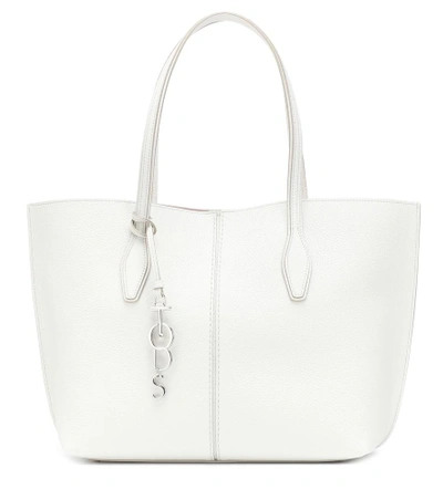 Shop Tod's Joy Large Leather Shopper In White