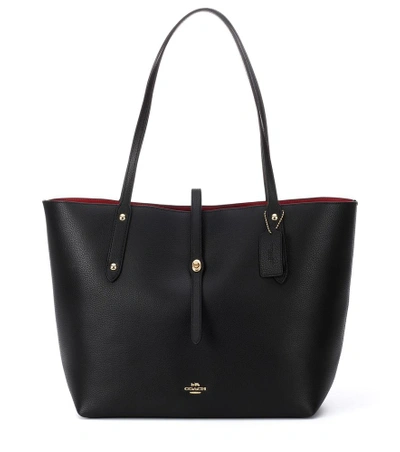 Shop Coach Market Leather Shopper In Black