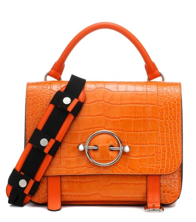 Shop Jw Anderson Large Disc Satchel Shoulder Bag In Orange