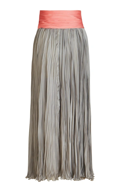 Shop Lana Mueller Ifoema Pleated Midi Skirt In Grey