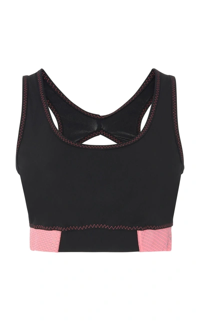 Shop Sàpopa Vele Crop Sports Bra In Black