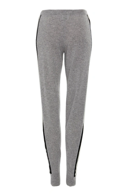 Shop Madeleine Thompson Sarezzo Cashmere Track Pants In Grey