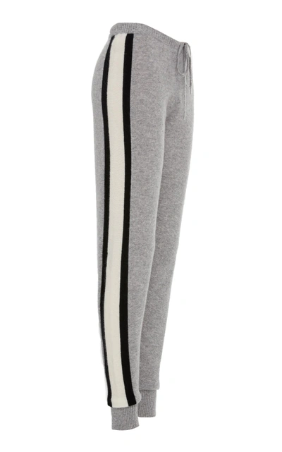 Shop Madeleine Thompson Sarezzo Cashmere Track Pants In Grey
